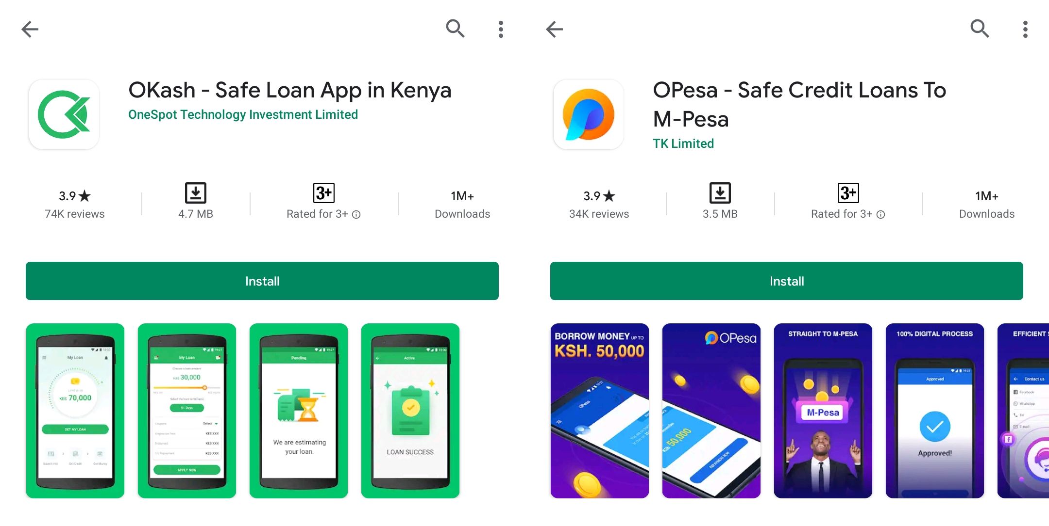 Okash And Opesa Loan Apps