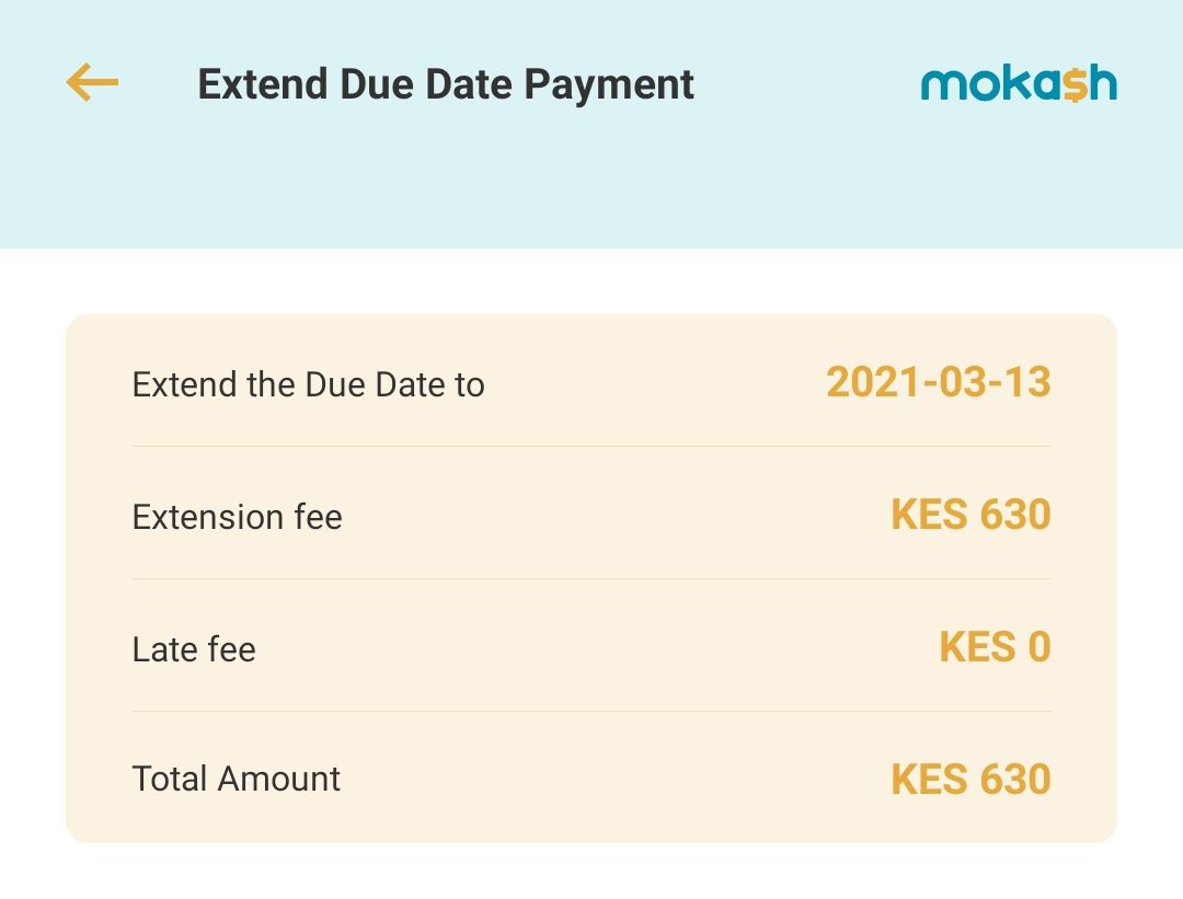 how to extend mokash loan period