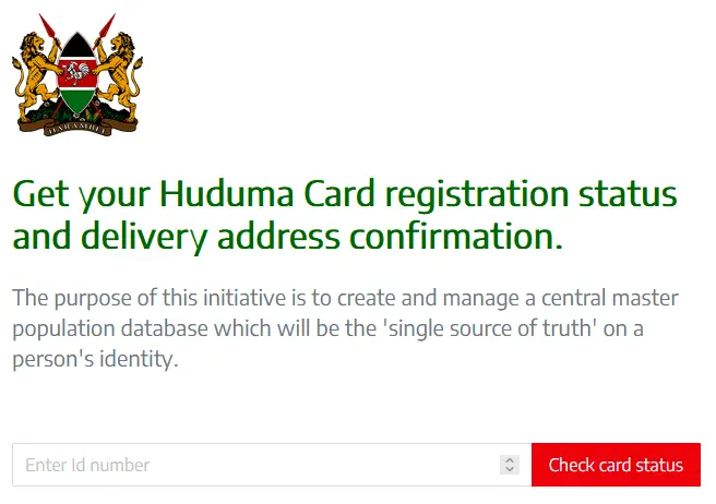 How To Check Huduma Card Status