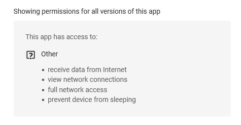 Playstore app permissions